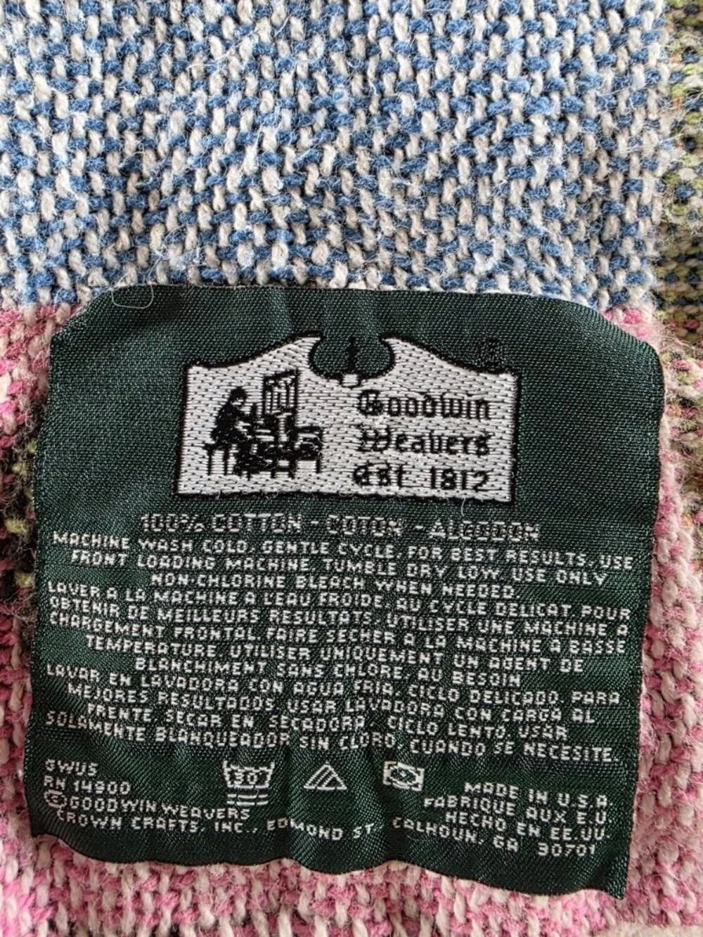 Vintage Tennis Woven Tapestry Throw Blanket 45x60 Fringe Sports Goodwin Weavers
